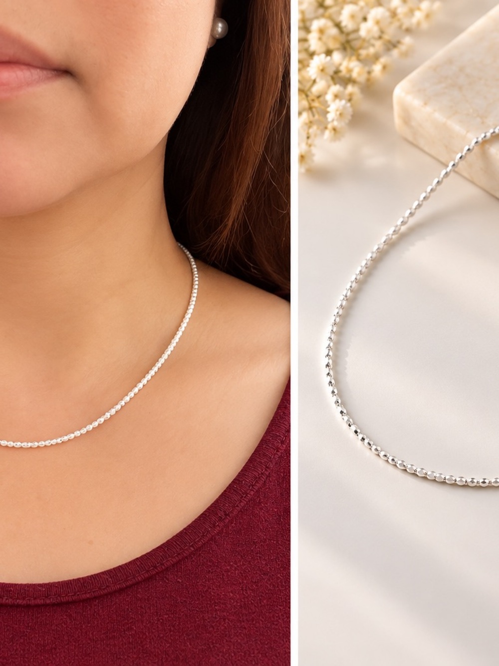 925 sterling silver choker necklace - new
